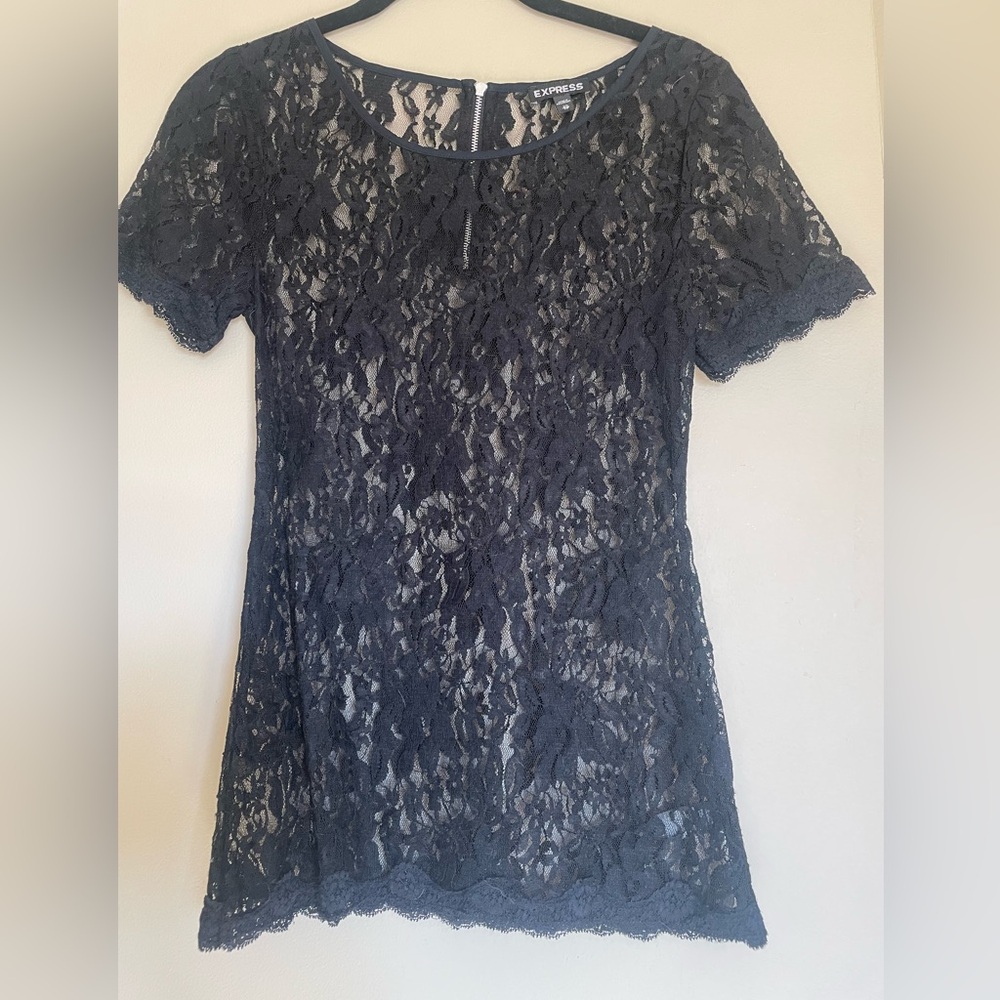 Elegant Black Lace Women's Top express